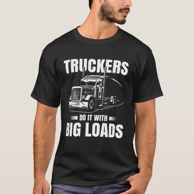 Trucker Manar Lastbil Driver Make Semi Trailer 3 T Shirt (Framsida)