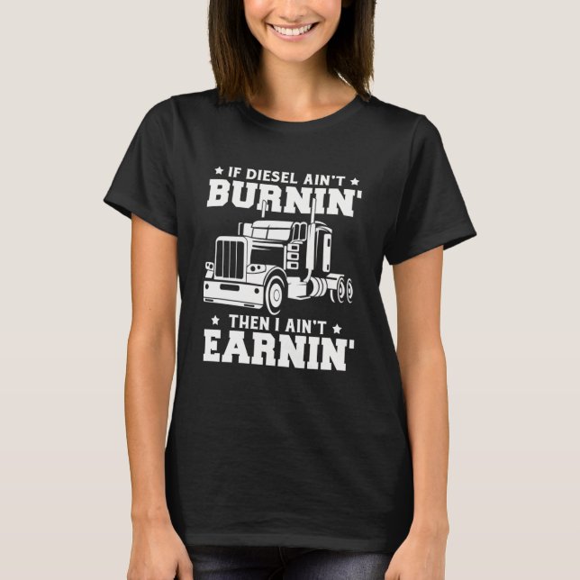 Trucker Manar Women Big Rig Truckin Road L T Shirt (Framsida)