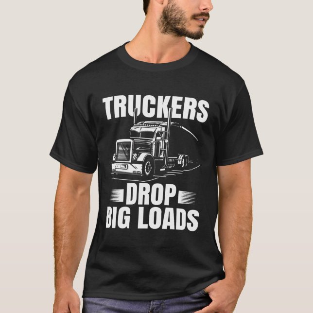 Trucker  Men Truck Driver Husband Semi Trailer  5 T Shirt (Framsida)