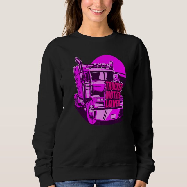 Trucker Mor Female Lastbil Driver Mor Trucke T Shirt (Framsida)