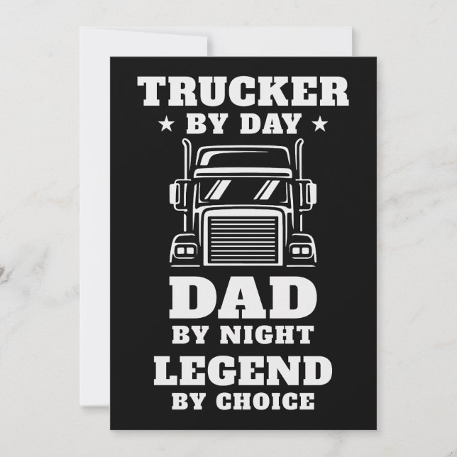 Trucker och Pappa - Hero på väg och hem Inbjudningar (Framsida)