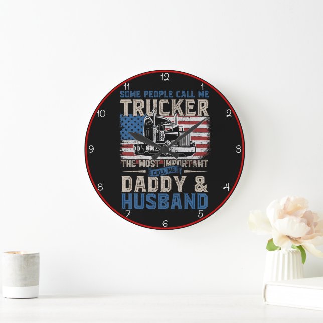Trucker, pappa, Make American Flagga Stor Klocka (Hem)