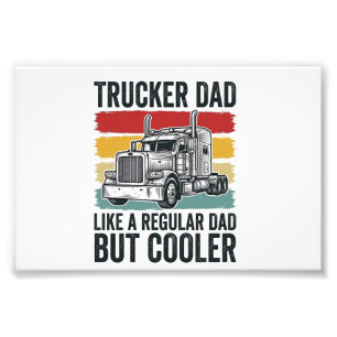 Trucker Pappa Som en Vanlig Pappa Men Coolare T-sh Fototryck