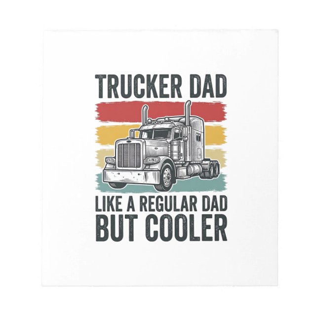 Trucker Pappa Som en Vanlig Pappa Men Coolare Tröj Anteckningsblock (Framsida)