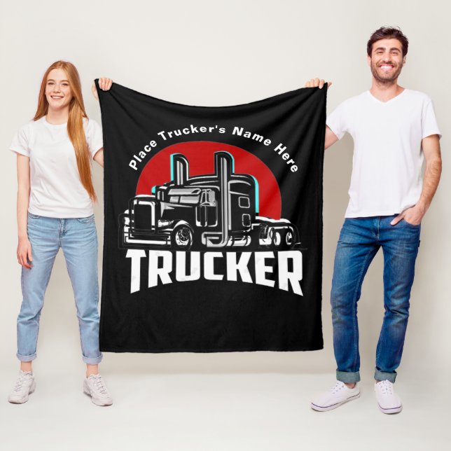 Trucker Personlig Gift Blanket Fleecefilt (På plats)