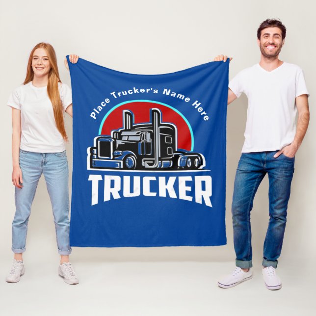 Trucker Personlig Gift Blanket Fleecefilt (På plats)