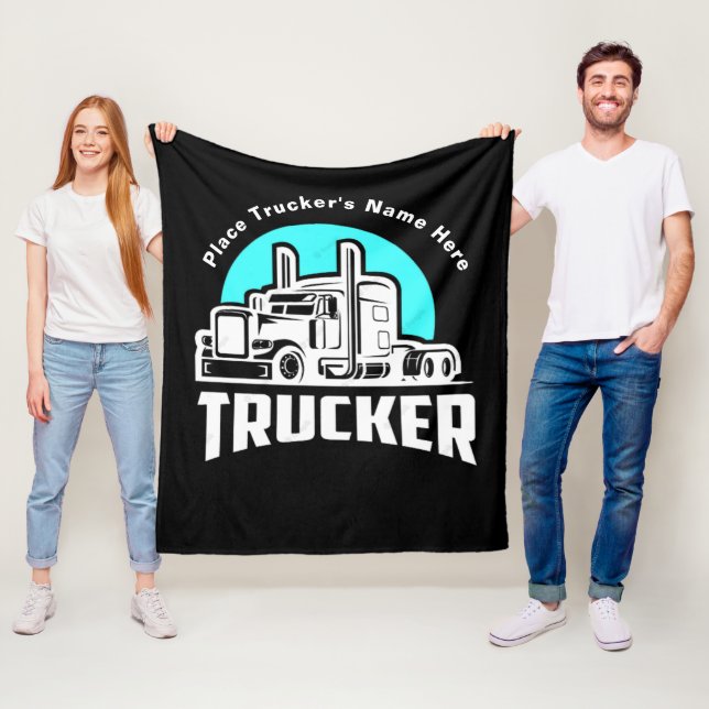 Trucker Personlig Presentfilt Fleecefilt (På plats)
