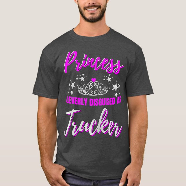 Trucker-presenter för kvinnor Big Rig Female Lastb T Shirt (Framsida)