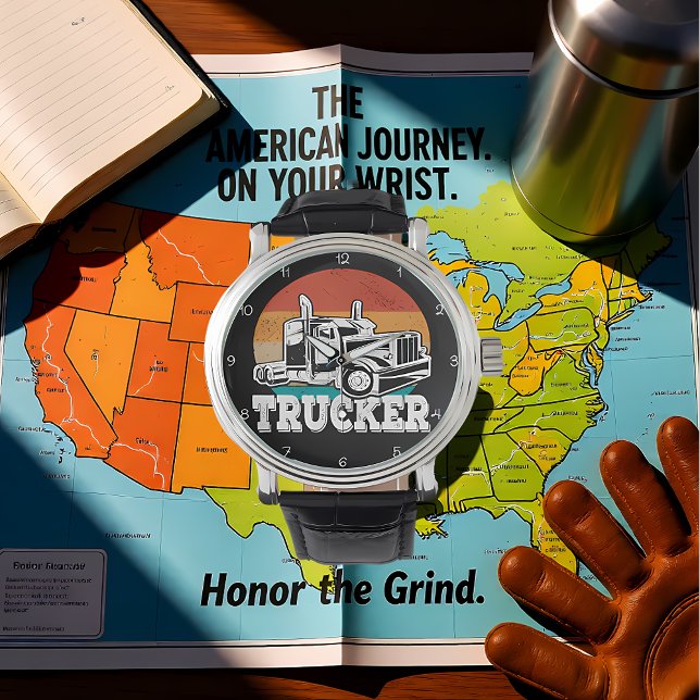 Trucker: Sunset Road, Teal kant Armbandsur (Skapare uppladdad)