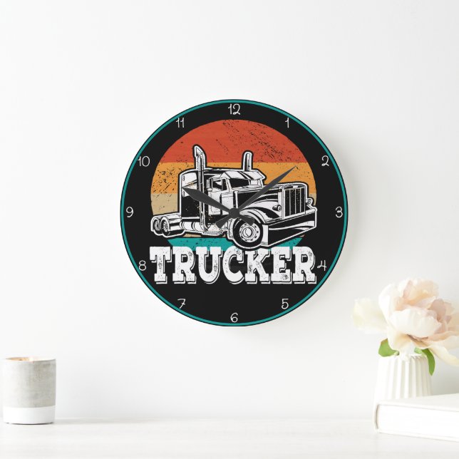 Trucker: Sunset Road, Teal Rim Stor Klocka (Hem)