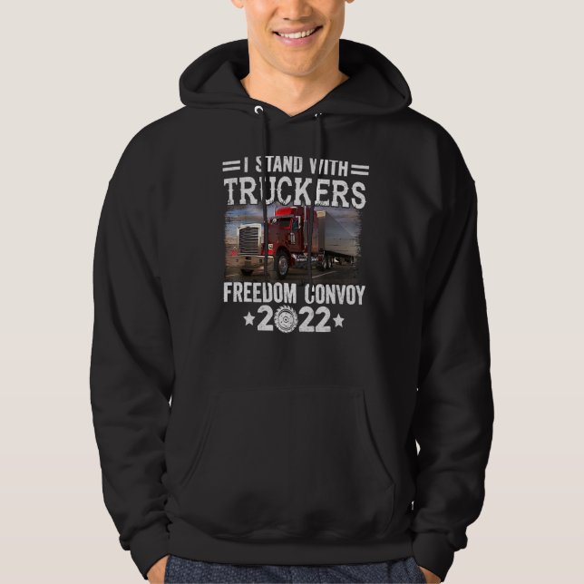 Trucker-support: jag står på Truckers Freedom Conv Hoodie (Framsida)