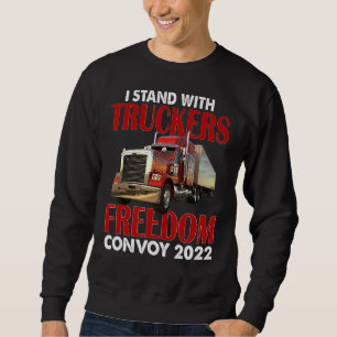 Trucker-support: jag står på Truckers Freedom Conv Lång Ärmad Tröja