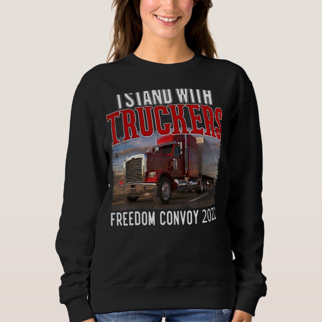 Trucker-support: jag står på Truckers Freedom Conv T Shirt (Framsida)