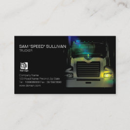 Trucker Transport Haulage Mörk Lastbil Front Visitkort