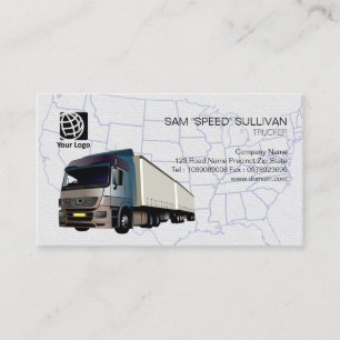 Trucker Transport Haulage Semi Trailer Visitkort