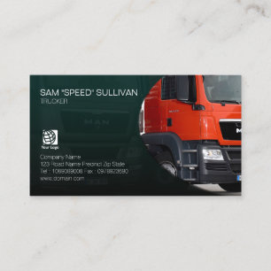 Trucker Transport Haulage Service Red Lastbil Visitkort