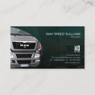 Trucker Transport Haulage Silver Lastbil Front Visitkort