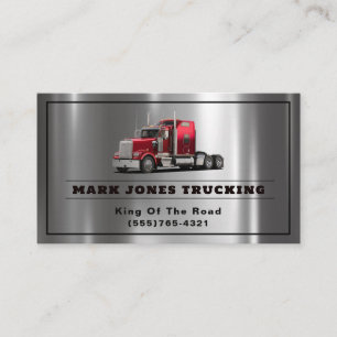 Trucker Transport Semi Trucking Metall Visitkort