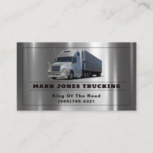Trucker Transport Semi Trucking Metall Visitkort