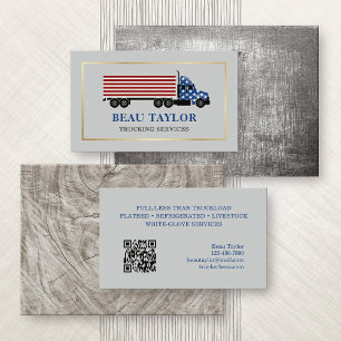 Trucker Trucking Patriotic Visitkort