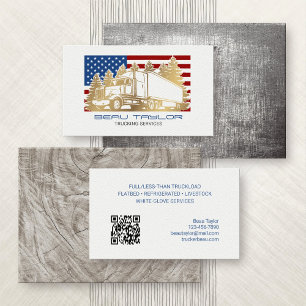 Trucker Trucking Patriotic Visitkort