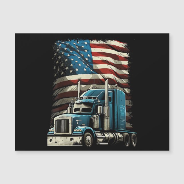 Trucker US American Flagga For Patriotic Lastbil D (Framsida)