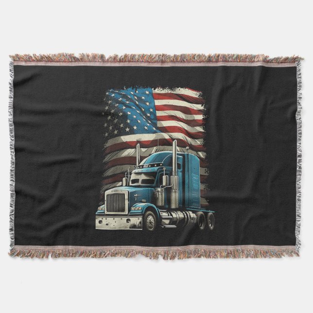 Trucker US American Flagga For Patriotic Lastbil D Filt (Framsidan)