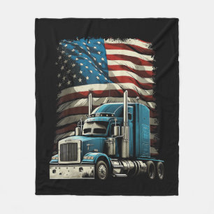 Trucker US American Flagga For Patriotic Lastbil D Fleecefilt