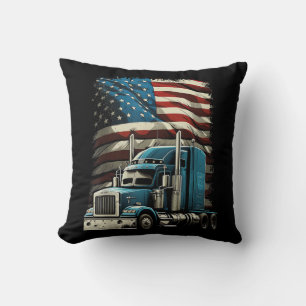 Trucker US American Flagga For Patriotic Lastbil D Kudde