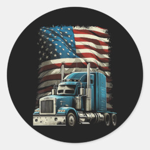 Trucker US American Flagga For Patriotic Lastbil D Runt Klistermärke