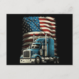Trucker US American Flagga For Patriotic Lastbil D Tilläggskort