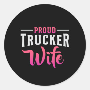 Trucker Wife Truckers Makfe Kärlek Lastbil Funny G Runt Klistermärke
