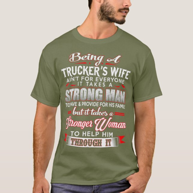 Truckerfru för Lastbil-chaufförer T Shirt (Framsida)