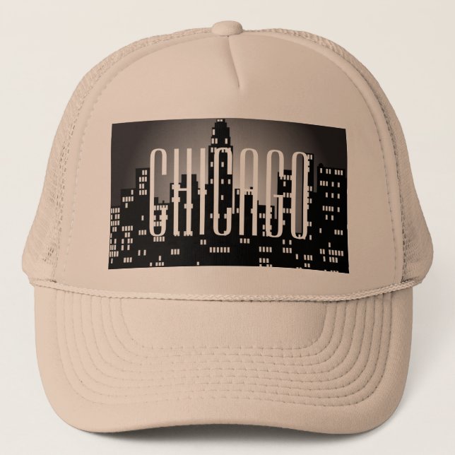 Truckerhatt med Chicago-siluett Keps (Framsida)