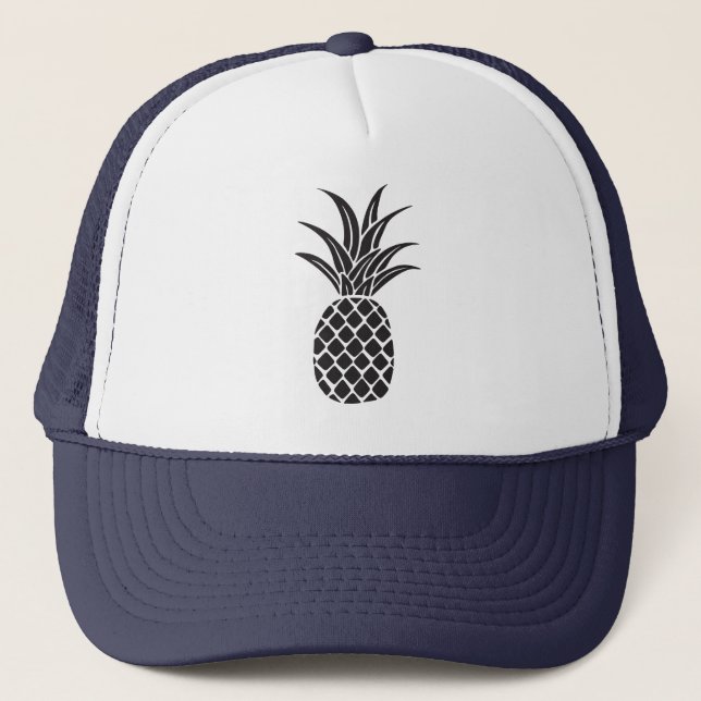 Truckerkeps av ananas Silhouette (Framsida)