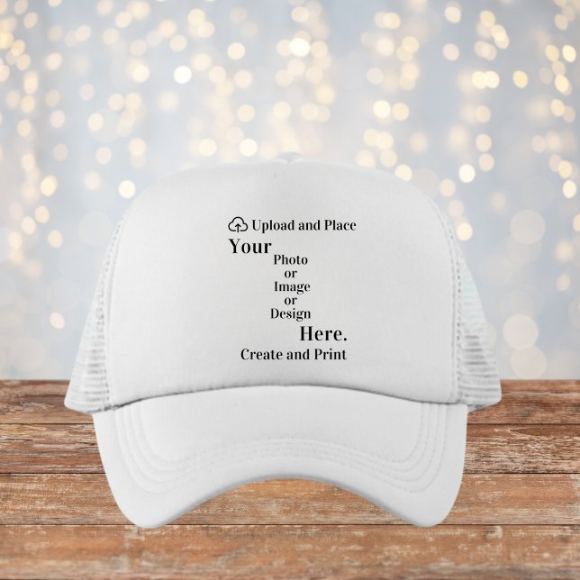 Truckerkeps designen eller fotouppladdningen (Trucker Hat Your Design or Photo Upload)