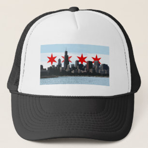 Truckerkeps för Chicago flaggahorisont