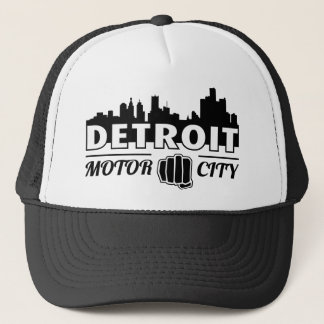 Truckerkeps för Detroit motorisk stadshorisont