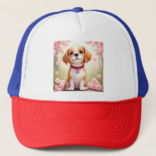 Truckerkeps för hund och blommar