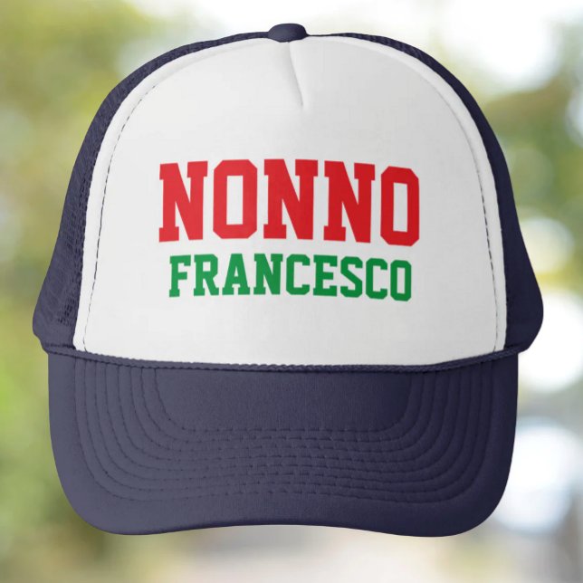 Truckerkeps för icke-Personlig (Nonno Personalized Athletic Red and Green Fonts for Italian Grandfather)