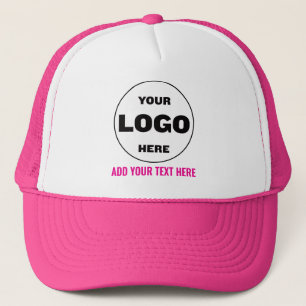Truckerkeps för Logotyp och textbasboll - Rosa Cap