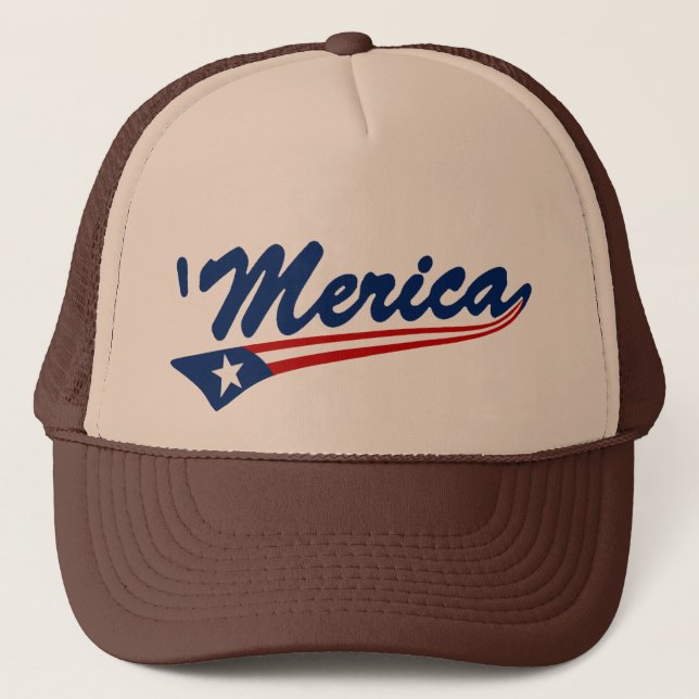 'Truckerkeps för Merica US flaggaSwoosh Truckerkeps (Framsida)