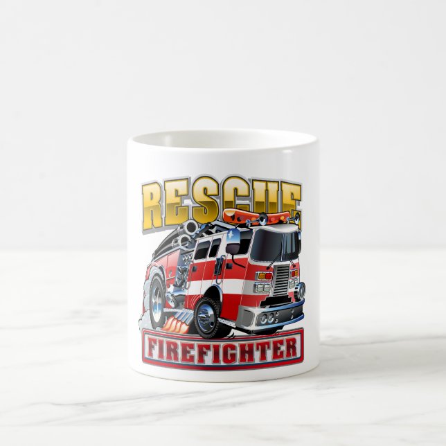 truckerkeps för tecknad av brandbil kaffemugg (Center)