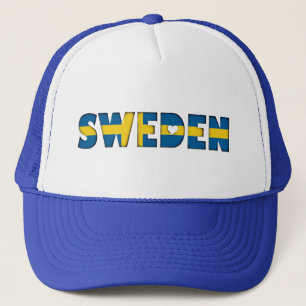 Truckerkeps för typografi för sverigeflaggafärg