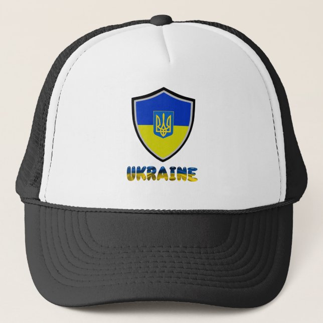 Truckerkeps för Ukrainas flagga-jacka-arm (Framsida)