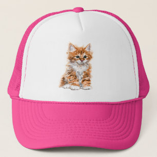 truckerkeps med lilla Baby Kitten - målning