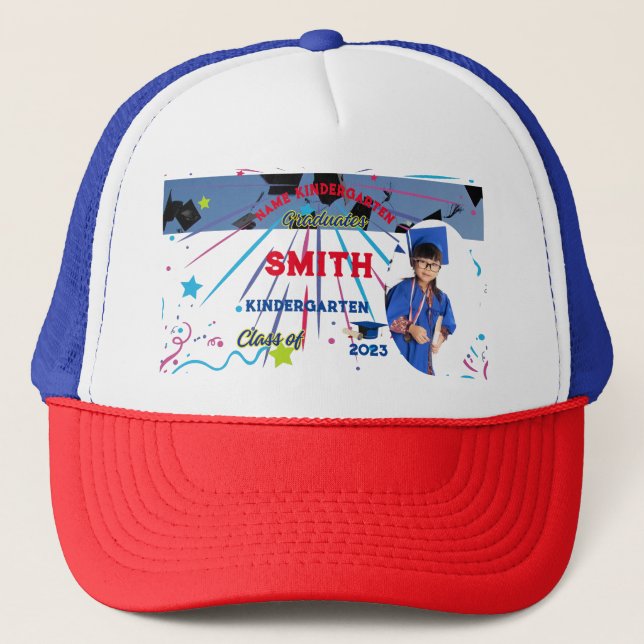 Truckerkeps student kindergarten-foto och namn (Framsida)