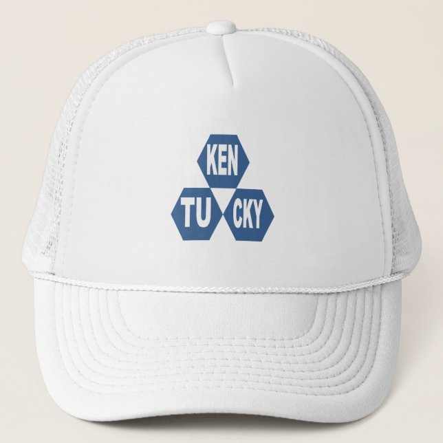 Truckerkeps Vit KENTUCKY-SPORT FÖR DESIGN (Framsida)
