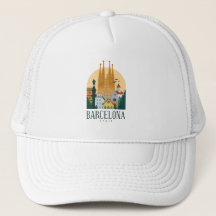 Truckerkepsen Barcelona Spain Skyline