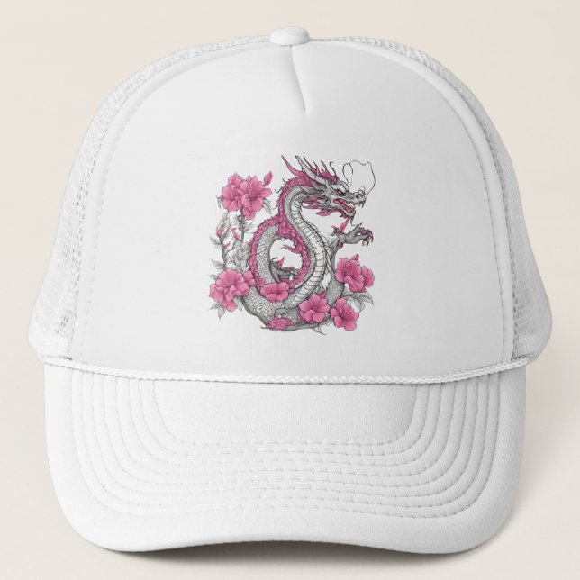Truckerkepsen Flower Dragon Keps (Framsida)
